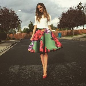 Floral Scuba skirt